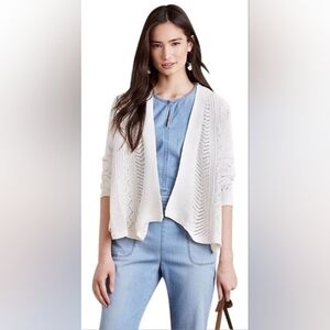 🧡Anthropologie Rosie Neira Cream Open Knit Cardigan☆